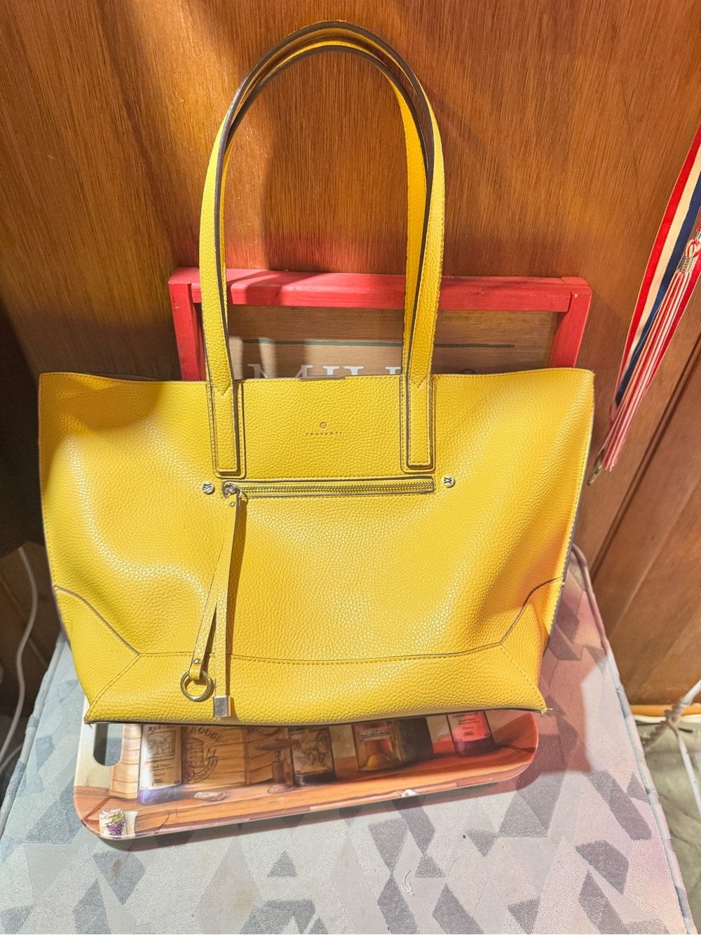 Yellow tote travanti bag